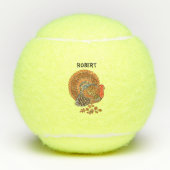 Mannelijk Turkije in het najaar van de bladeren. K Tennisballen (Voorkant)