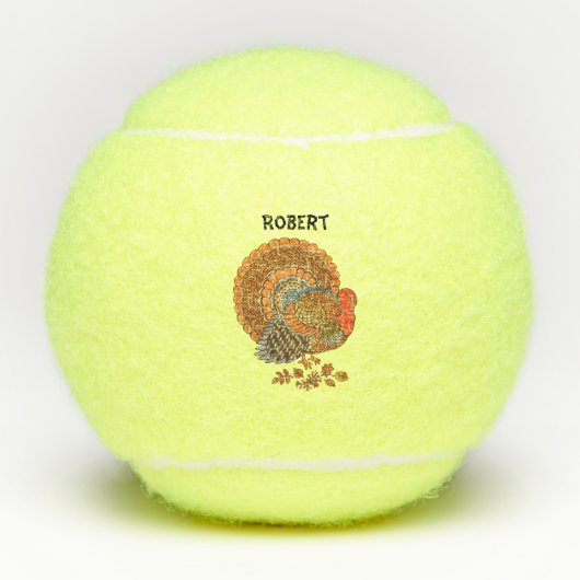 Mannelijk Turkije in het najaar van de bladeren. K Tennisballen (Voorkant)