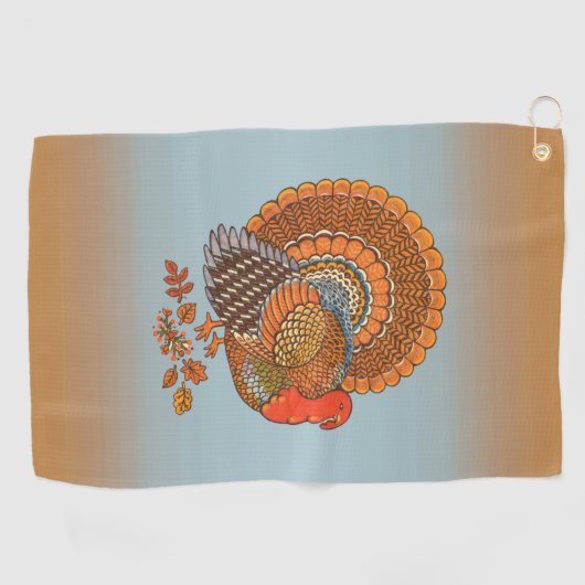 Mannelijk Turkije Kleurrijke veren Fanned Tail Lea Golfhanddoek