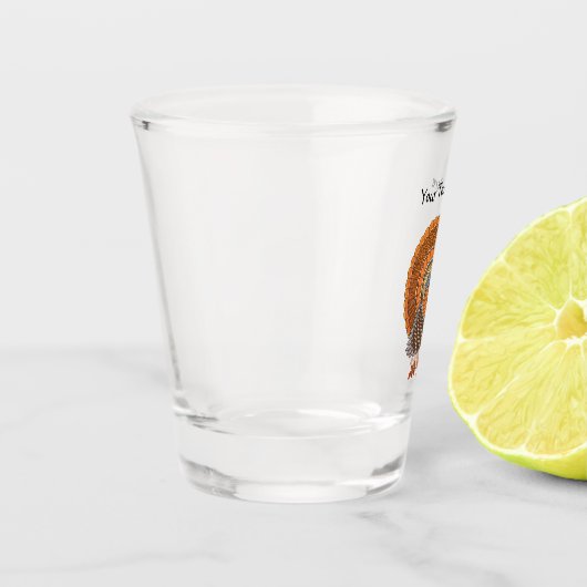 Mannelijk Turkije Kleurrijke veren Fanned Tail Lea Shot Glas (Links)