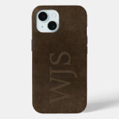 Mannelijk uitziende bruine namaakleren look met mo Case-Mate iPhone case (Achterkant)