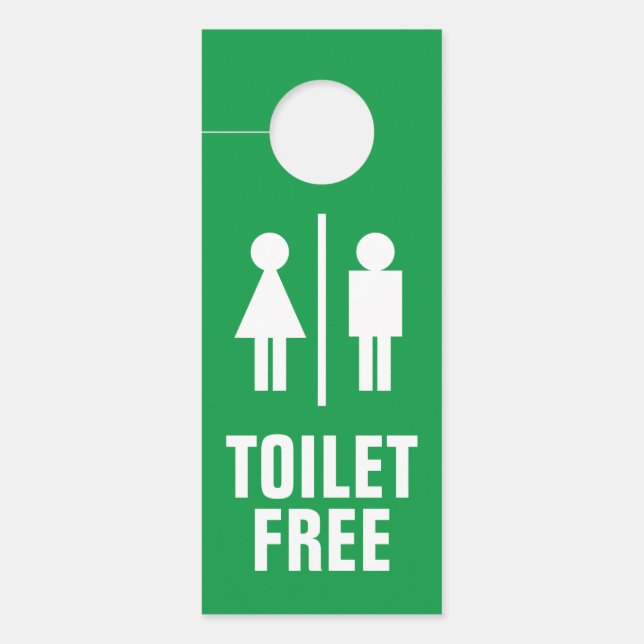 Mannelijk vrouw gender WC toilet bezet Deurhanger (Voorkant)