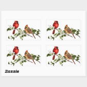 Mannelijk Vrouw Kardinalen Dogwood Blossoms Tak Rechthoekige Sticker (Vel)