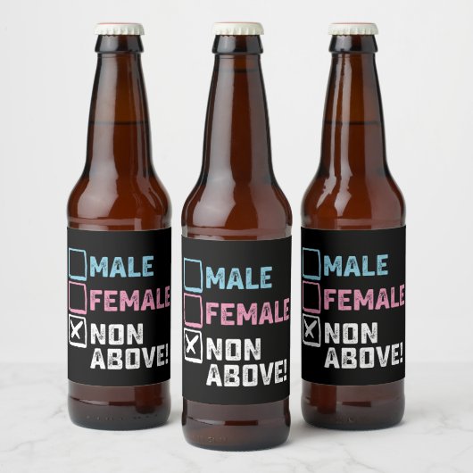 Mannelijk Vrouw niet boven! Grappige transgender h Bier Etiket (Flessen)