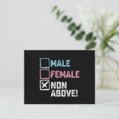 Mannelijk Vrouw niet boven! Grappige transgender h Briefkaart (Staand voorkant)