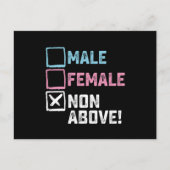 Mannelijk Vrouw niet boven! Grappige transgender h Briefkaart (Voorkant)