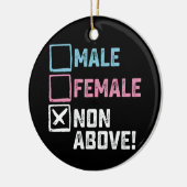 Mannelijk Vrouw niet boven! Grappige transgender h Keramisch Ornament (Links)