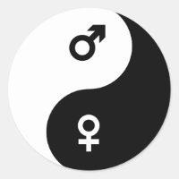 mannelijk vrouw yin yang stickers