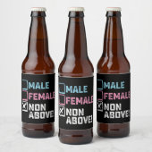 Mannelijk Vrouwelijk Niet Boven! Grappig Transgend Bier Etiket (Flessen)