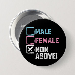 Mannelijk Vrouwelijk Niet Boven! Grappig Transgend Ronde Button 7,6 Cm