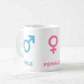 Mannelijk Vrouwelijke Coder Symbool Grappig Progra Koffiemok (Voorkant links)