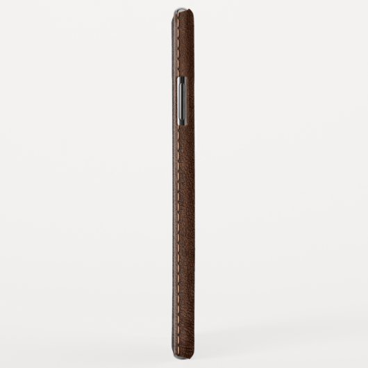 Mannelijk Zwart & Bruin  Faux Leather Case-Mate iPhone Case (Achterkant/rechts)