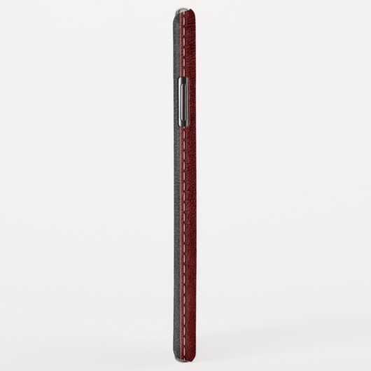 Mannelijk Zwart & Rood Faux Leer Case-Mate iPhone Case (Achterkant/rechts)