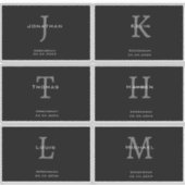 Mannelijk zwart-wit initiaal + naammonogram sticker (Voorkant)