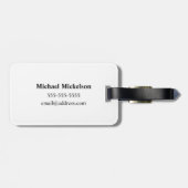 Mannelijk zwart-wit monogram Initiaal Bagagelabel (Achterkant horizontaal)