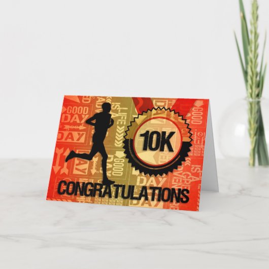 Mannelijke 10.000 Runner gefeliciteerd Heldere kle Kaart (Voorkant)