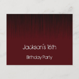 Mannelijke 16e verjaardag: Zwarte & Donkere rode g Kaart
