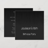 Mannelijke 16e verjaardag: Zwarte & Grunge party Kaart (Voorkant / Achterkant)