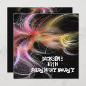 Mannelijke 16e verjaardag zwarte multikleurenschil kaart (Voorkant / Achterkant)