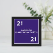 Mannelijke 21e verjaardag Eenvoudige donkerblauw Kaart (Staand voorkant)