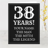 Mannelijke 38e verjaardagskaart met grappig citaat kaart (Gele Bloem)