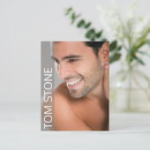 Mannelijke accomp-kaarten, kopfoto Comp-Sjabloon Briefkaart (Staand voorkant)