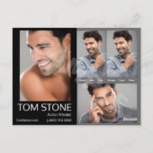 Mannelijke accomp-kaarten, kopfoto Comp-Sjabloon Briefkaart (Achterkant)