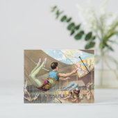 Mannelijke acrobaten die optreden in een circus briefkaart (Staand voorkant)