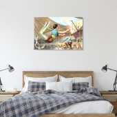 Mannelijke acrobaten die optreden in een circus canvas afdruk (Insitu (Slaapkamer))