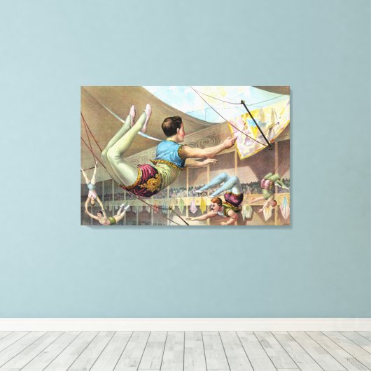 Mannelijke acrobaten die optreden in een circus canvas afdruk (Insitu (Houten vloer))