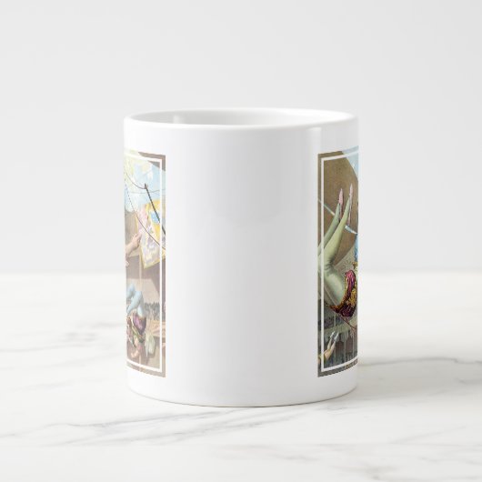 Mannelijke acrobaten die optreden in een circus grote koffiekop (Voorkant)