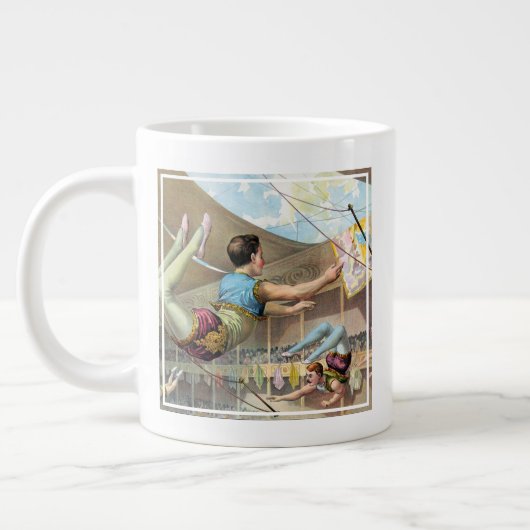 Mannelijke acrobaten die optreden in een circus grote koffiekop (Links)