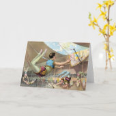 Mannelijke acrobaten die optreden in een circus kaart (Gele Bloem)