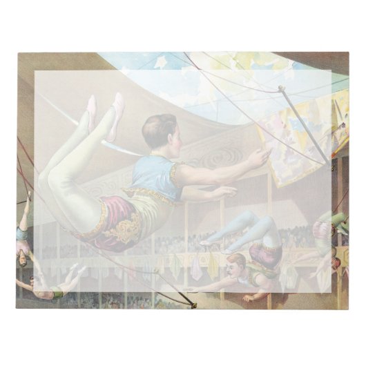 Mannelijke acrobaten die optreden in een circus notitieblok (Voorkant)