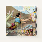 Mannelijke acrobaten die optreden in een circus notitieboek (Achterkant)