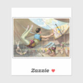 Mannelijke acrobaten die optreden in een circus sticker (Vel)