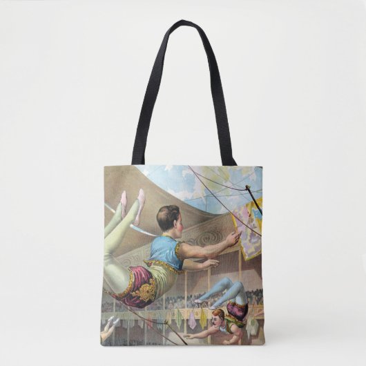 Mannelijke acrobaten die optreden in een circus tote bag (Voorkant)