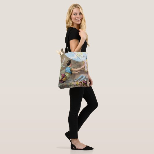 Mannelijke acrobaten die optreden in een circus tote bag (Op model)
