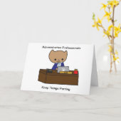 Mannelijke administratieve kat Funny Personalisere Kaart (Gele Bloem)