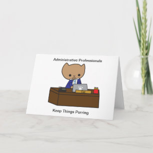 Mannelijke administratieve kat Funny Personalisere Kaart