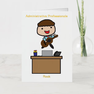 Mannelijke administratieve professionals Rock pers Folie Wenskaart