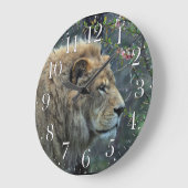 Mannelijke Afrikaanse leeuw Big Cat Lion Lover Wal Grote Klok (Hoek)