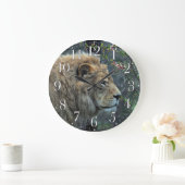 Mannelijke Afrikaanse leeuw Big Cat Lion Lover Wal Grote Klok (Huis)