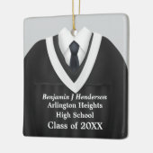 Mannelijke Afstudeerder Gown Zwart-wit Ornament (Links)