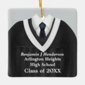 Mannelijke Afstudeerder Gown Zwart-wit Ornament (Voorkant)