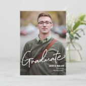 Mannelijke Afstuderen Foto Aangepaste Partij Kaart (Staand voorkant)