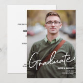 Mannelijke Afstuderen Foto Aangepaste Partij Kaart (Voorkant / Achterkant)