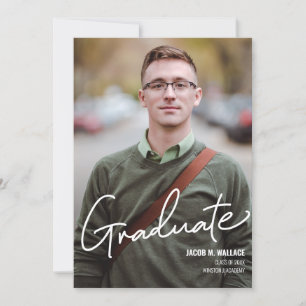 Mannelijke Afstuderen Foto Aangepaste Partij Kaart