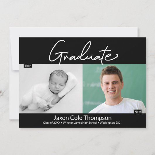 Mannelijke Afstuderen Foto van het middelbaar Afst Aankondiging (Voorkant)