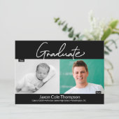 Mannelijke Afstuderen Foto van het middelbaar Afst Aankondiging (Staand voorkant)